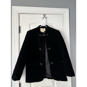 John Mayer‎ Vintage Velvet Black Jacket Size 10